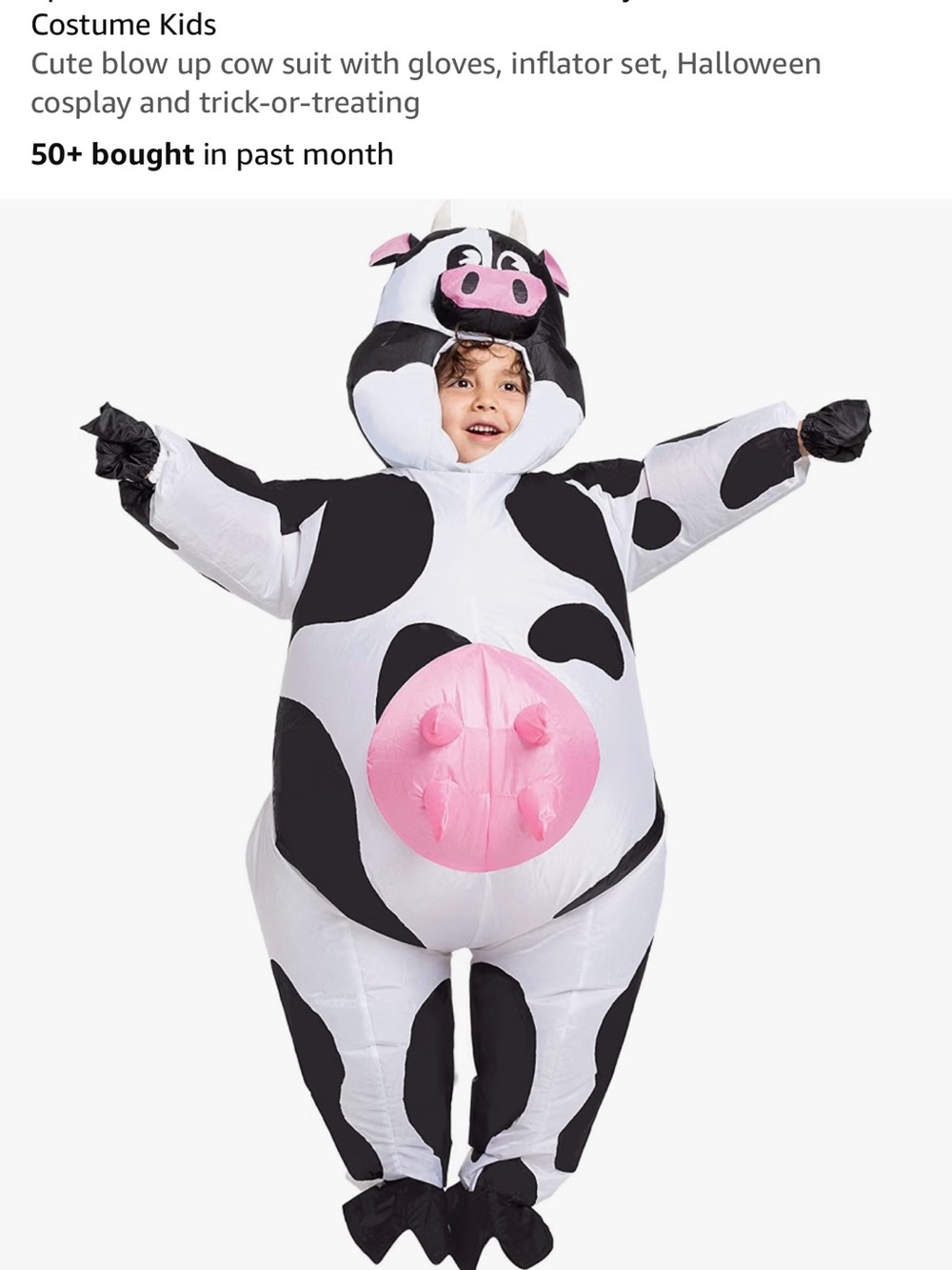 Full Body Inflatable Cow Costume Kids